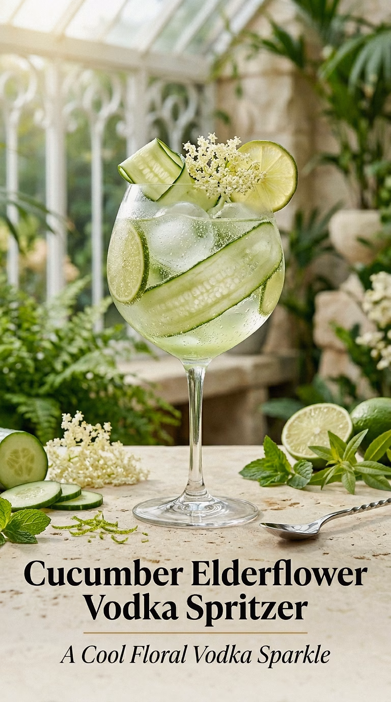 Cucumber Elderflower Vodka Spritzer
