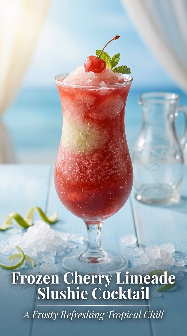 Frozen Cherry Limeade Slushie Cocktail
