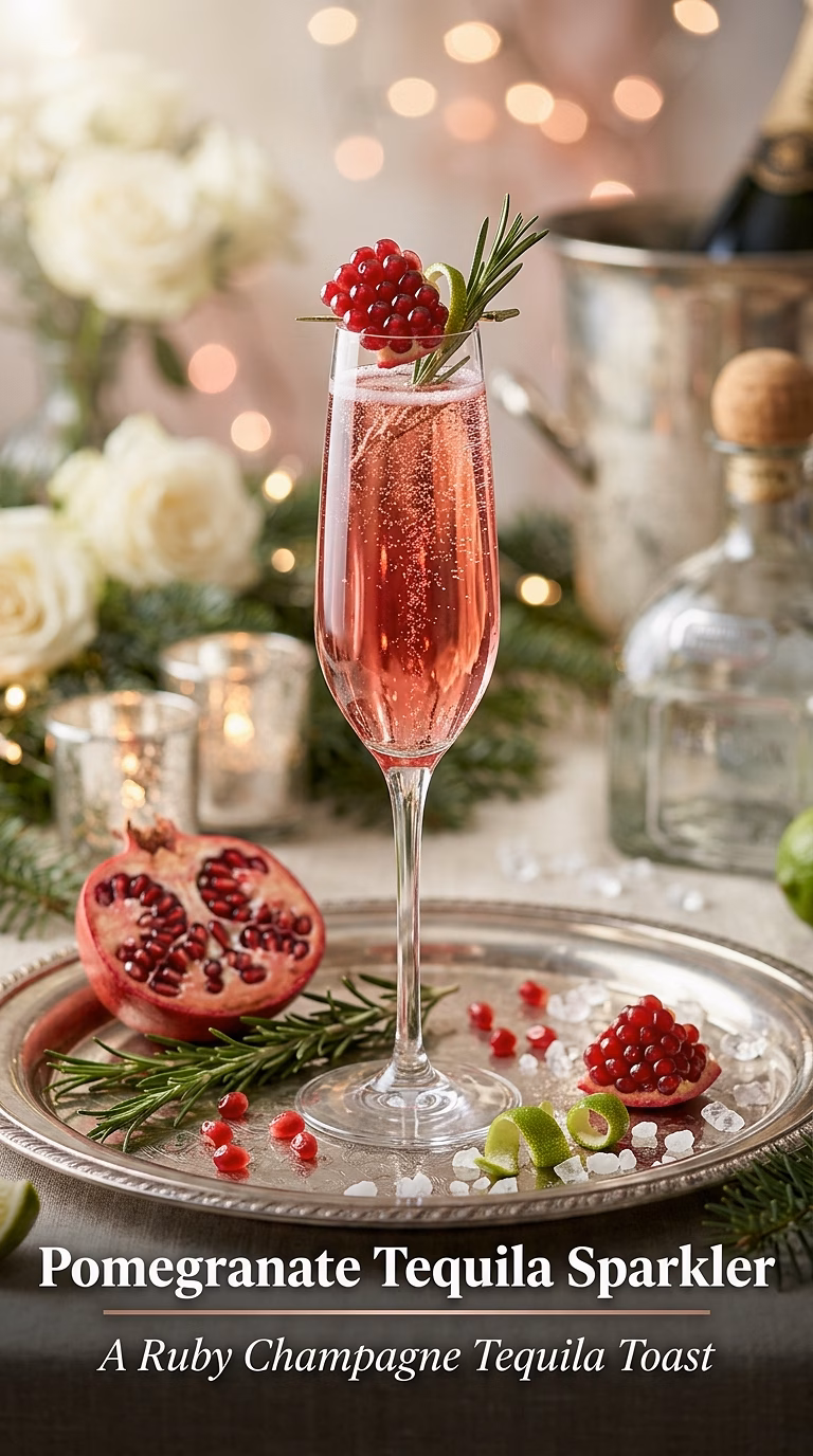 Pomegranate Tequila Sparkler