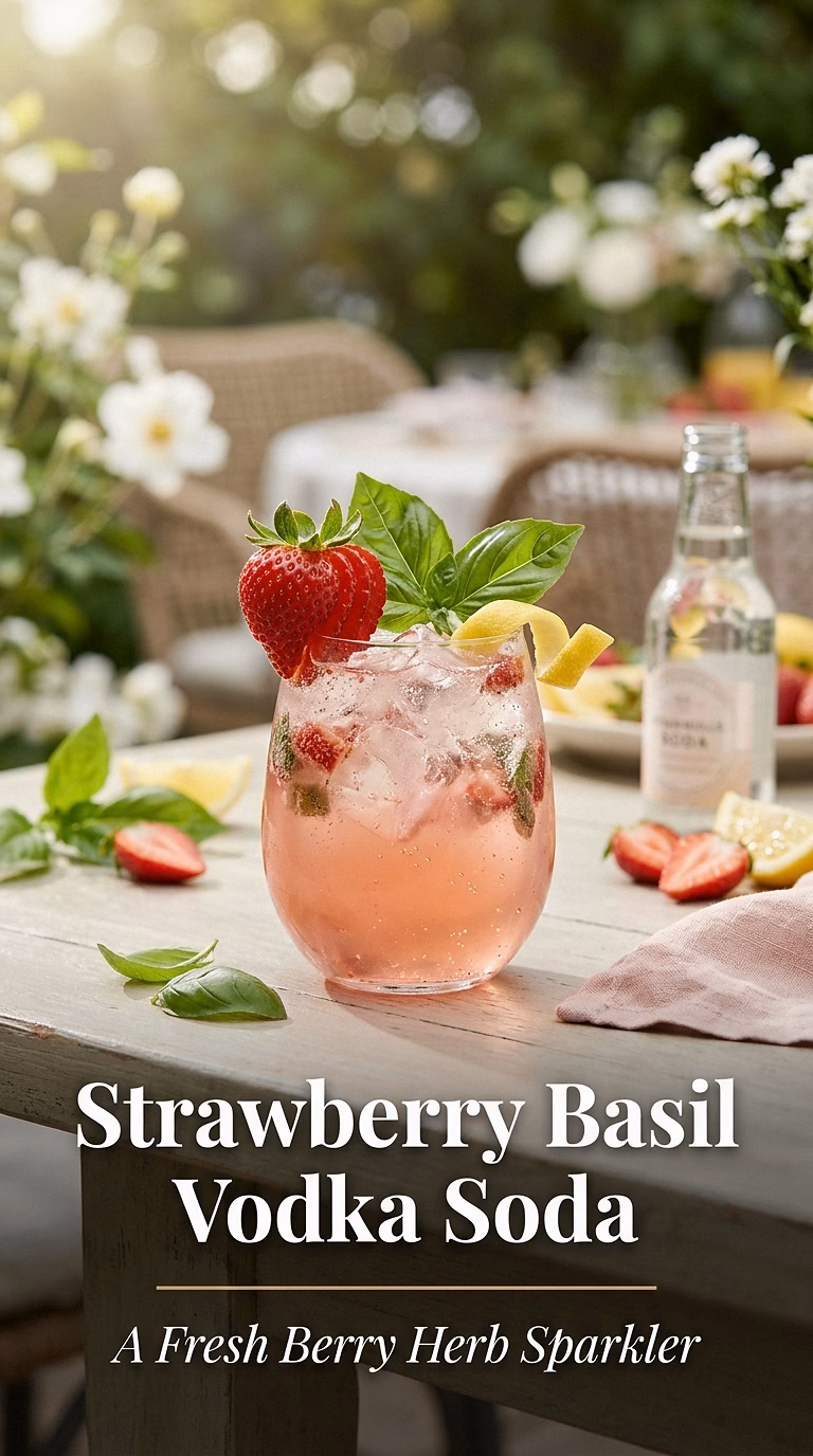 Strawberry Basil Vodka Soda