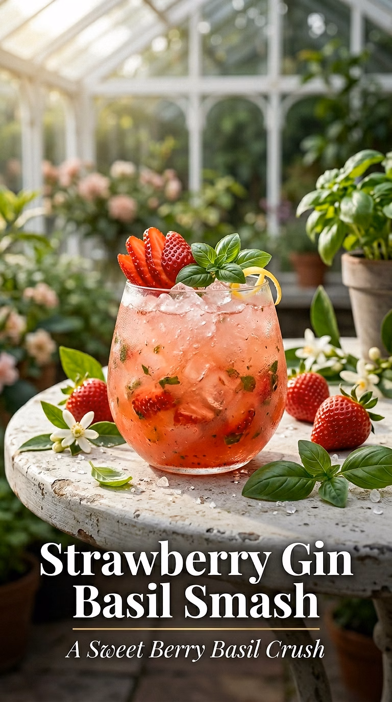 Strawberry Gin Basil Smash