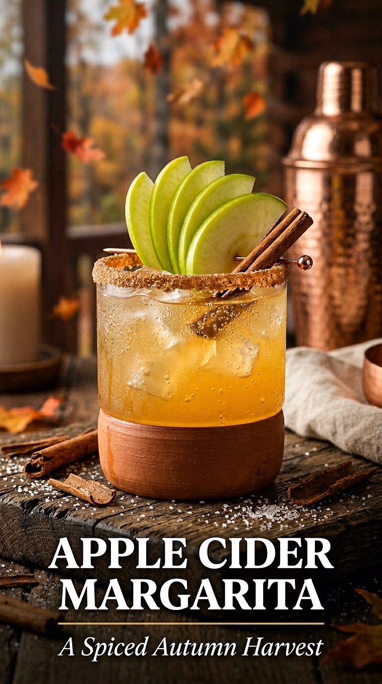 Apple Cider Margarita with Cinnamon Sugar Rim