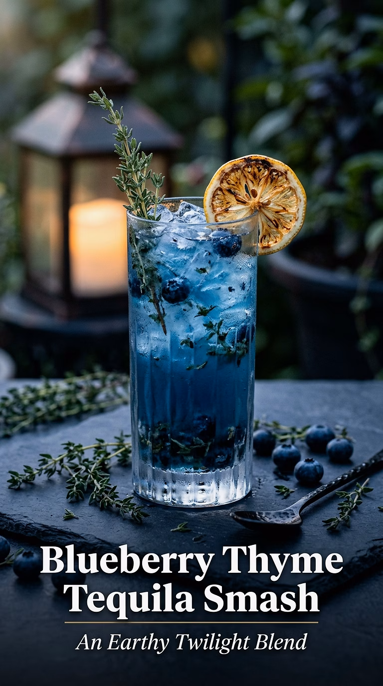 Blueberry Thyme Tequila Smash