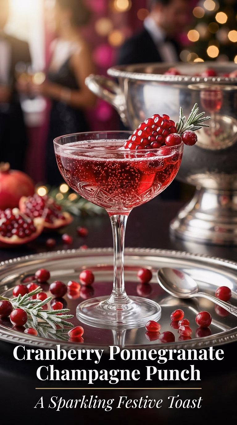Cranberry Pomegranate Champagne Punch