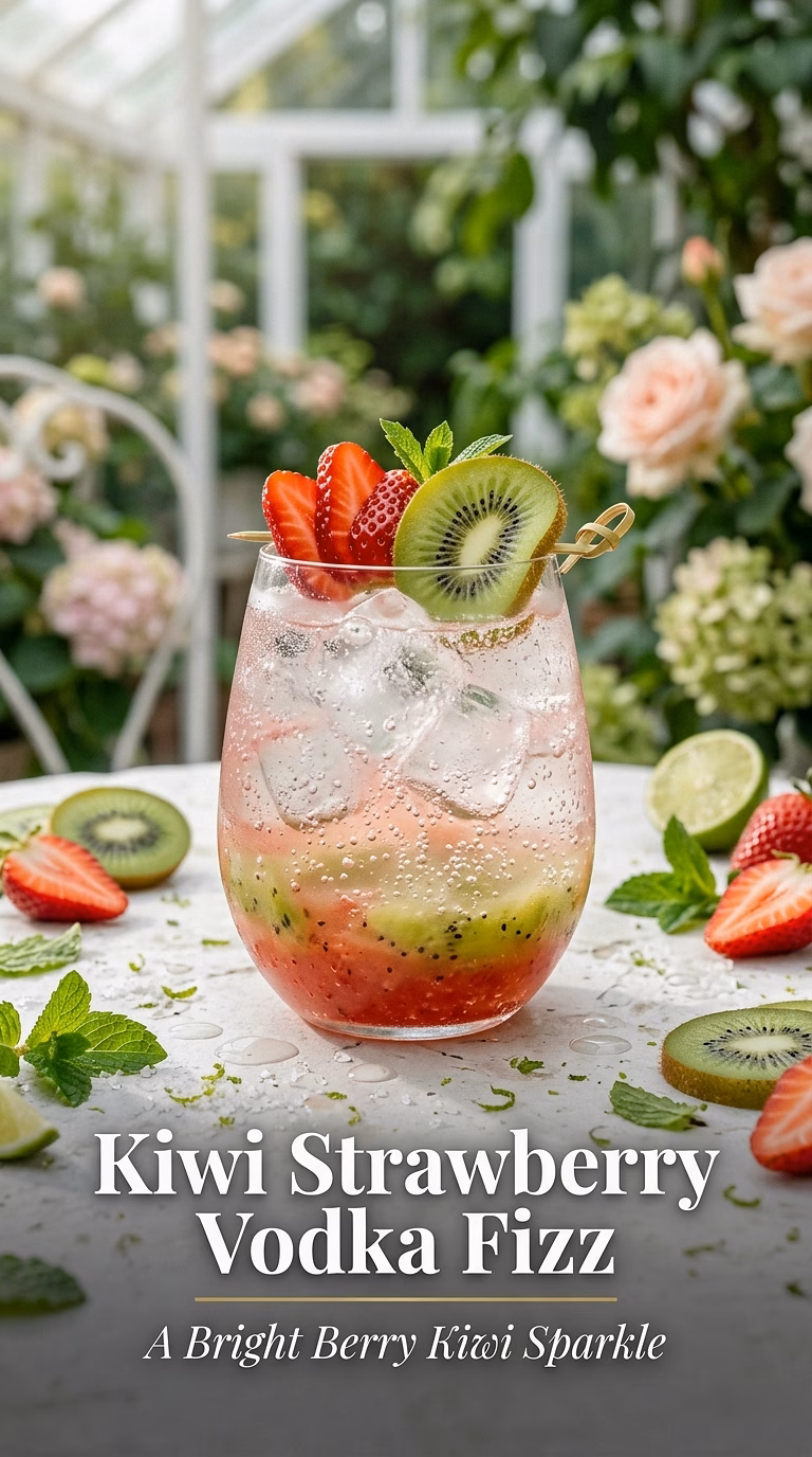 Kiwi Strawberry Vodka Fizz