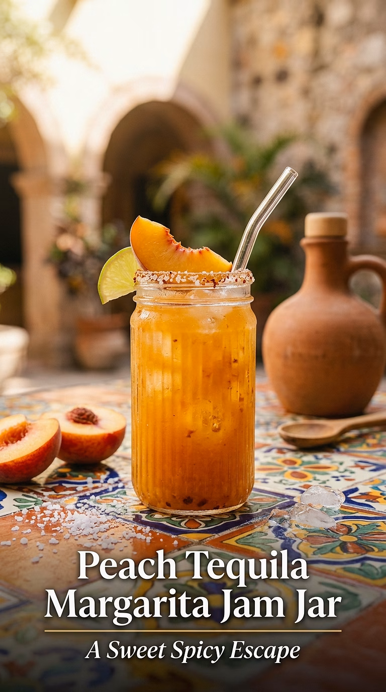Peach Tequila Margarita Jam Jar