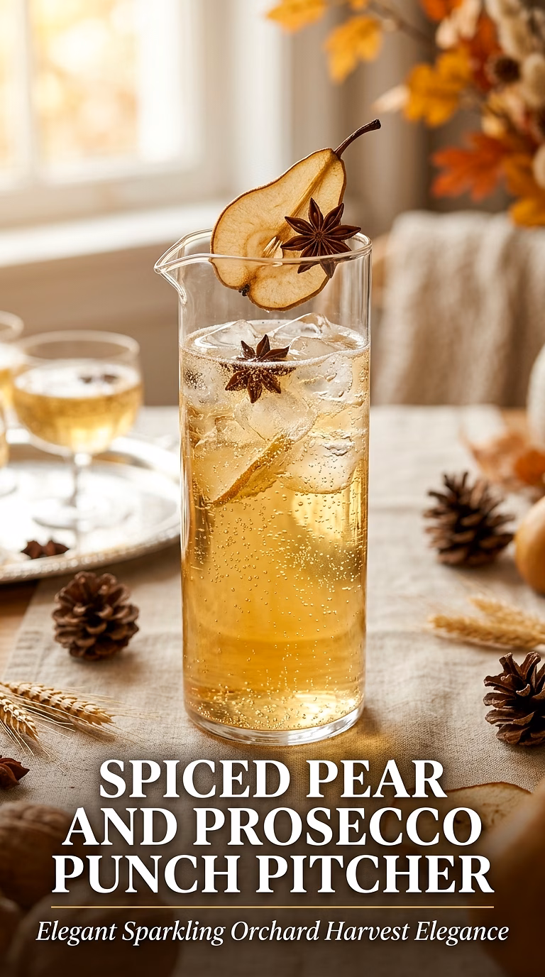 Spiced Pear and Prosecco Punch Pitcher