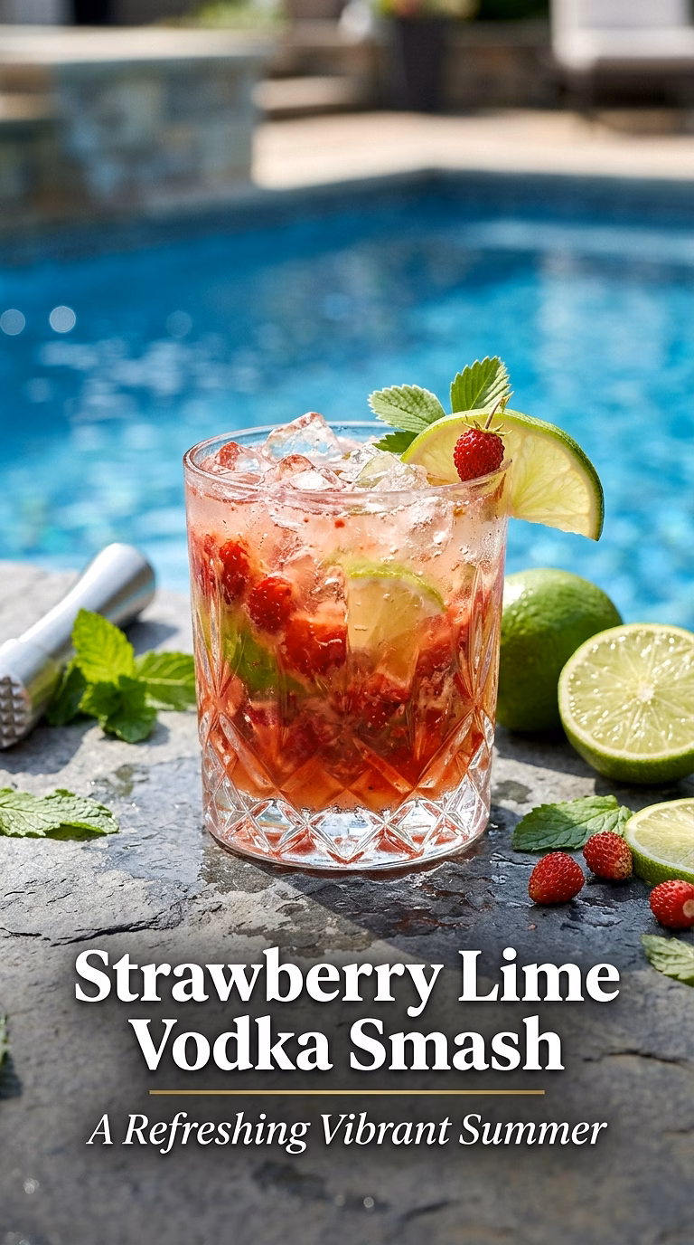 Strawberry Lime Vodka Smash
