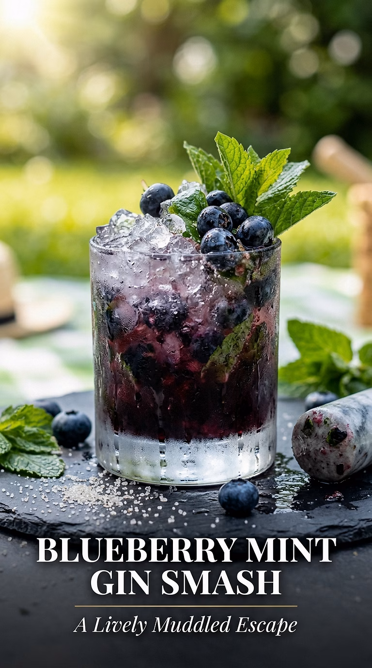Blueberry Mint Gin Smash