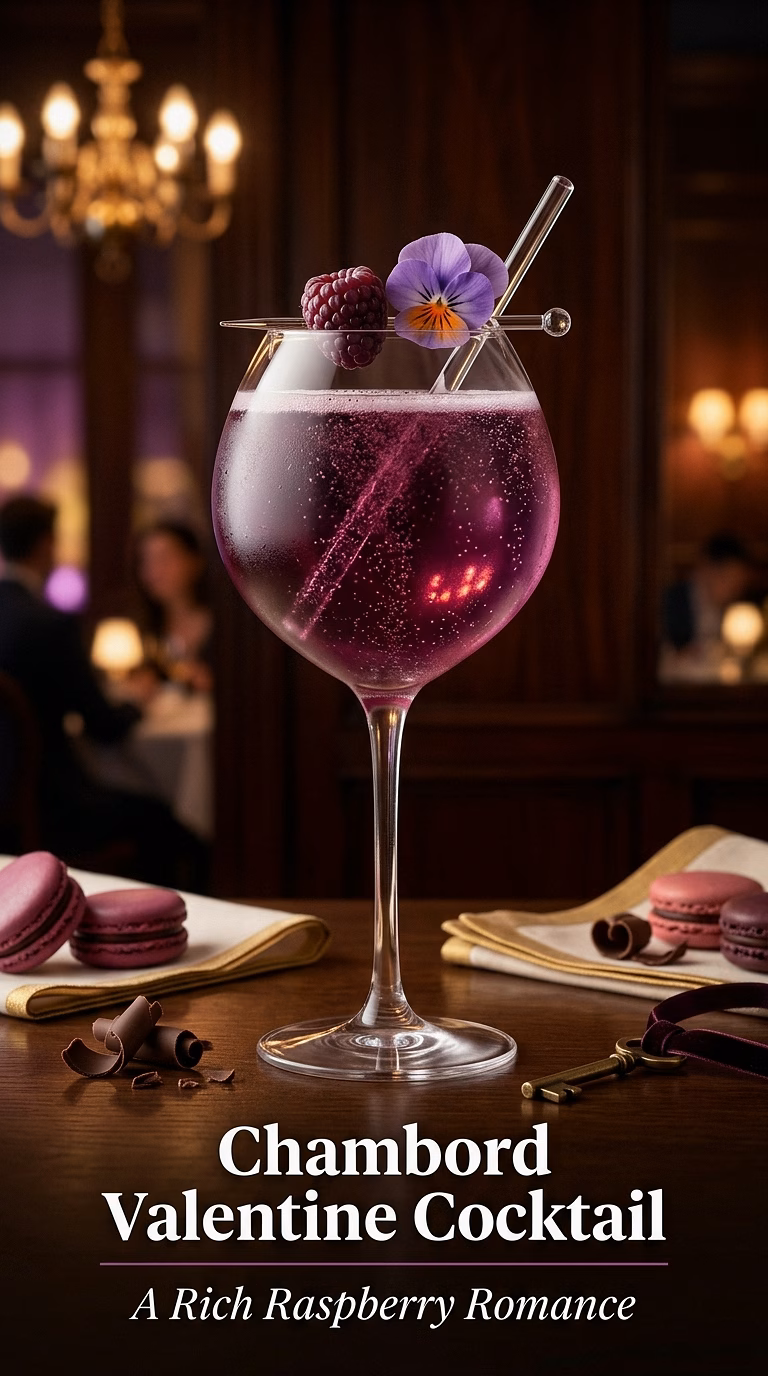 Chambord Valentine Champagne Cocktail