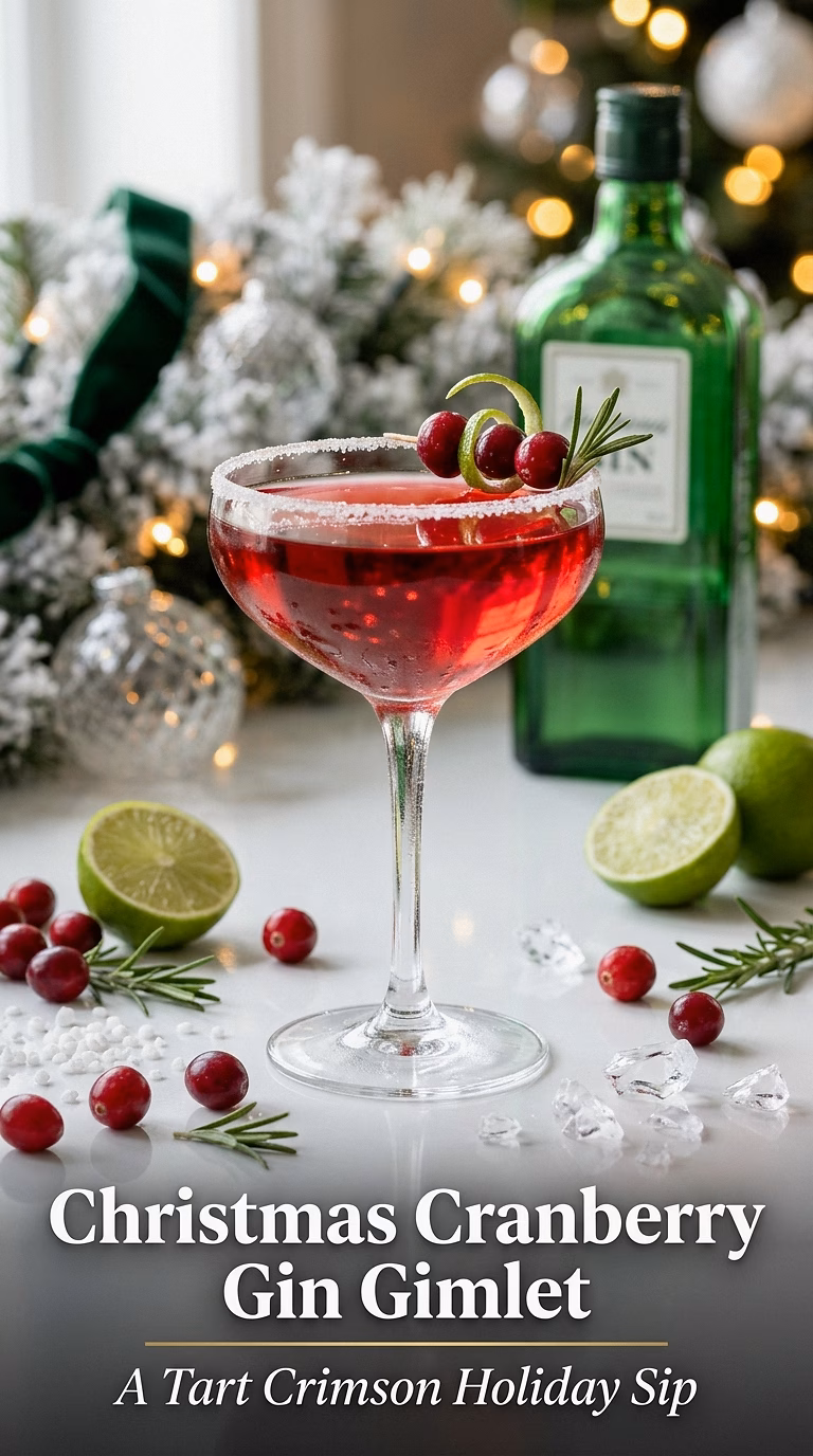 Christmas Cranberry Gin Gimlet