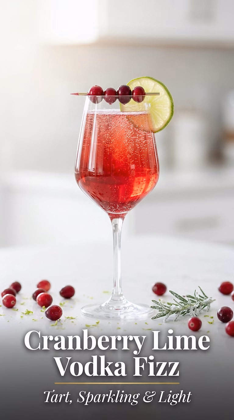 Cranberry Lime Vodka Fizz