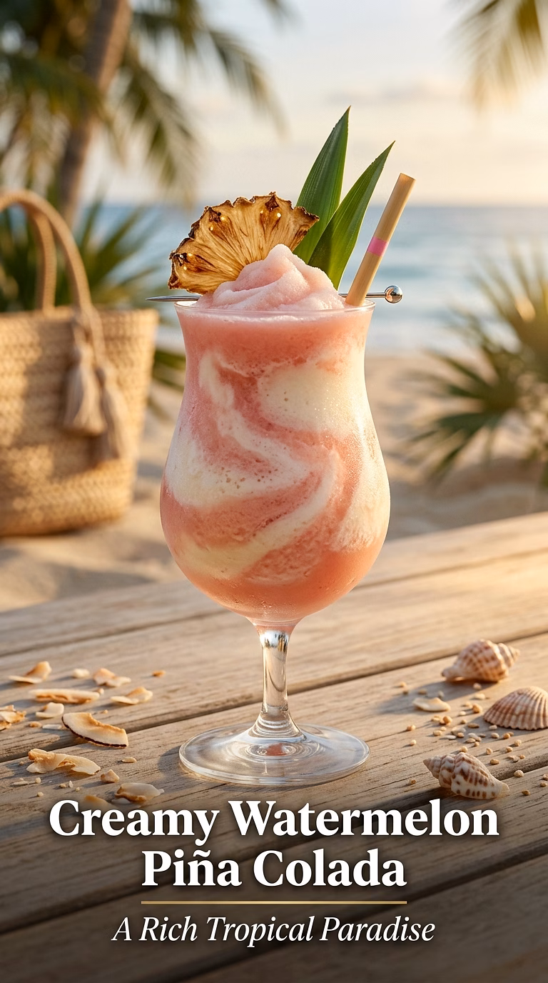 Creamy Frozen Watermelon Piña Colada