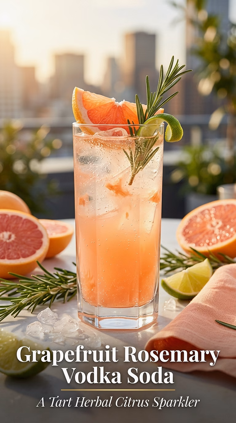 Grapefruit Rosemary Vodka Soda
