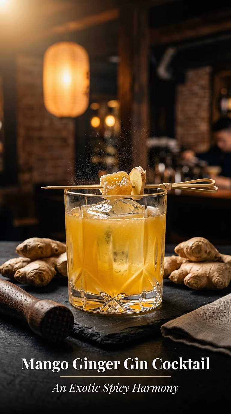 Mango Ginger Gin Cocktail