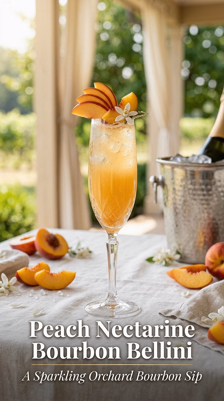 Peach Nectarine Bourbon Bellini