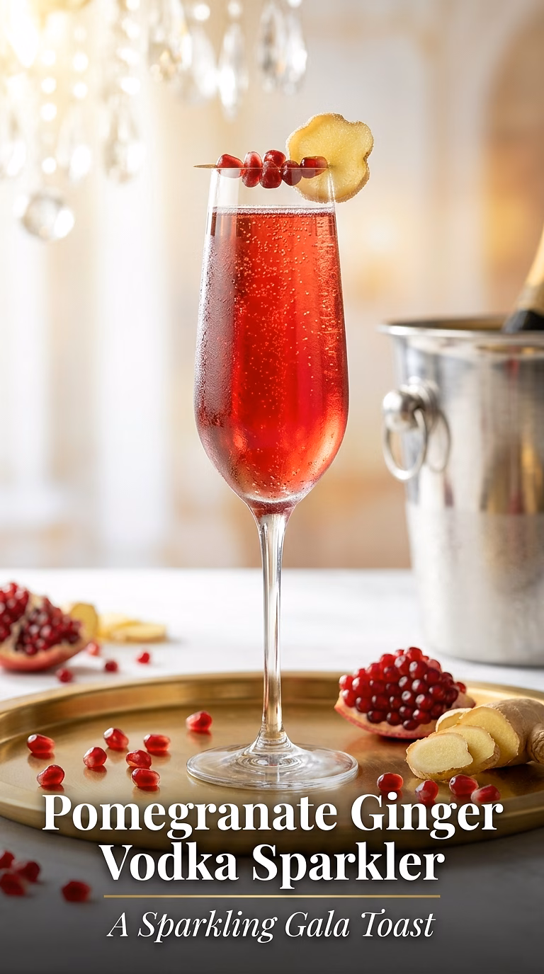 Pomegranate Ginger Vodka Sparkler