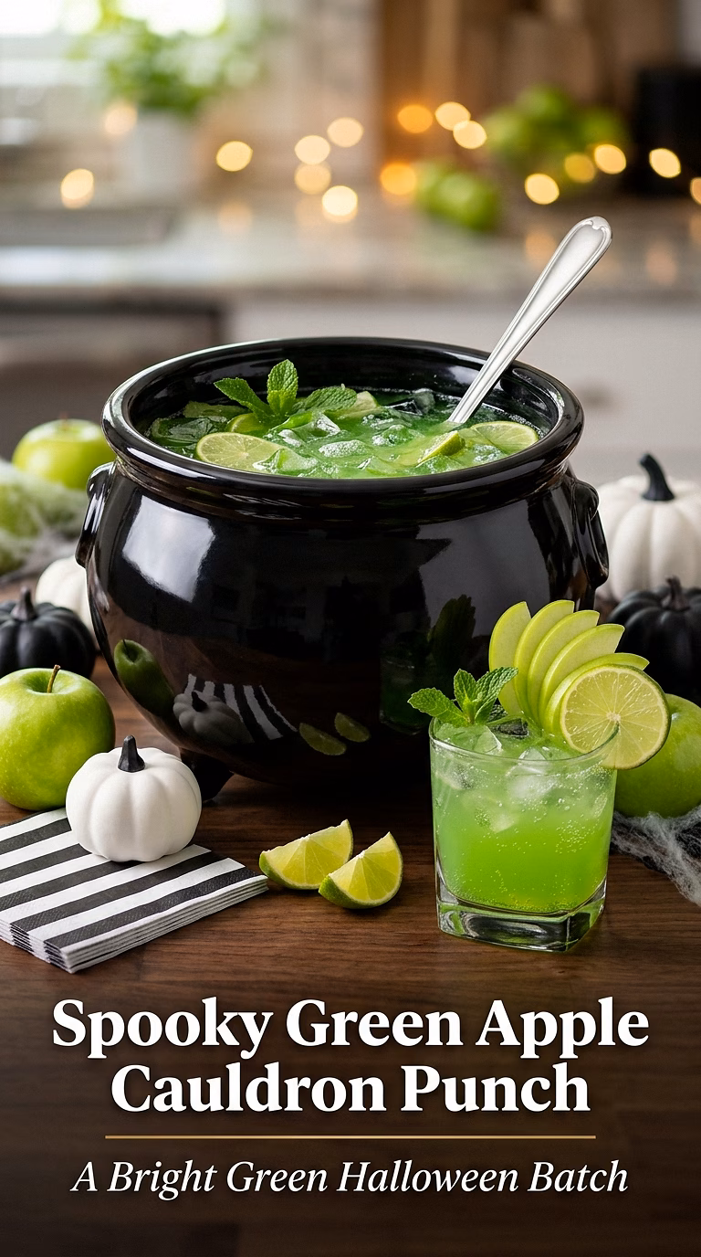 Spooky Green Apple Cauldron Punch