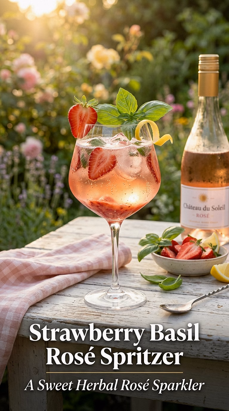 Strawberry Basil Rosé Spritzer