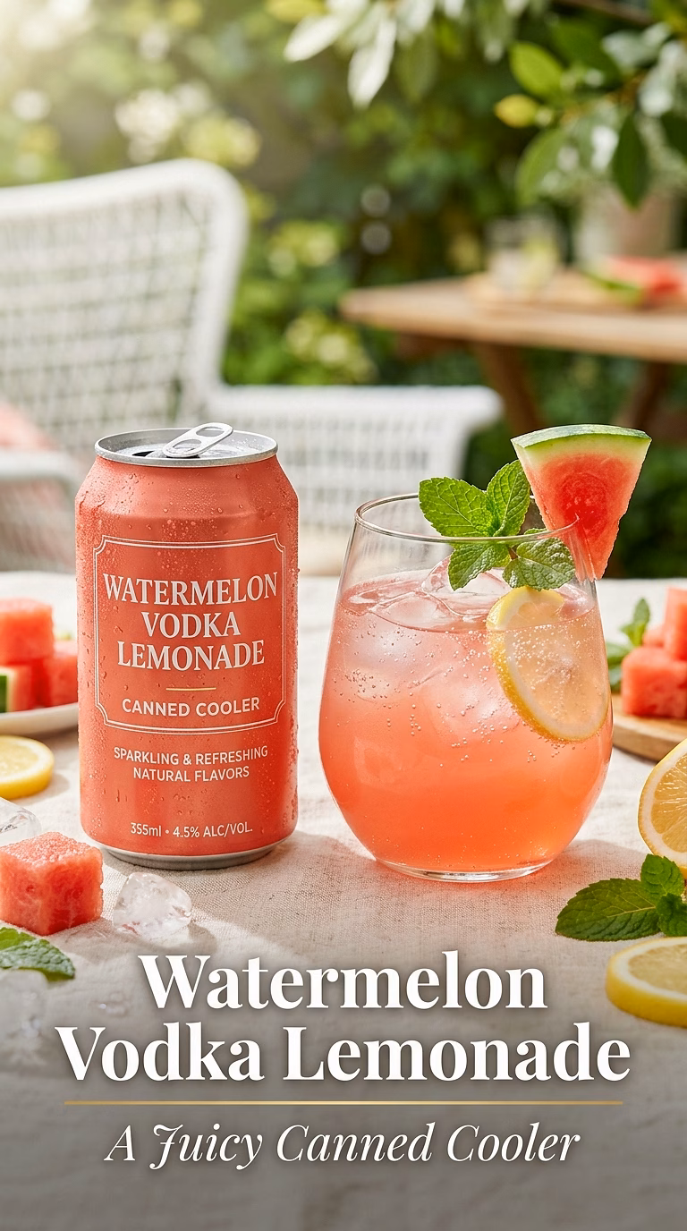 Watermelon Vodka Lemonade Canned Cooler