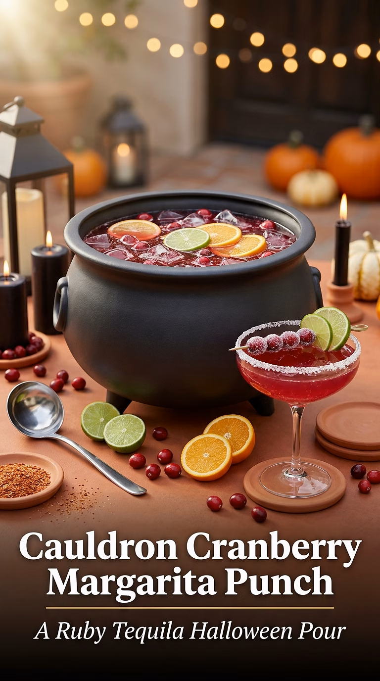 Cauldron Cranberry Margarita Punch