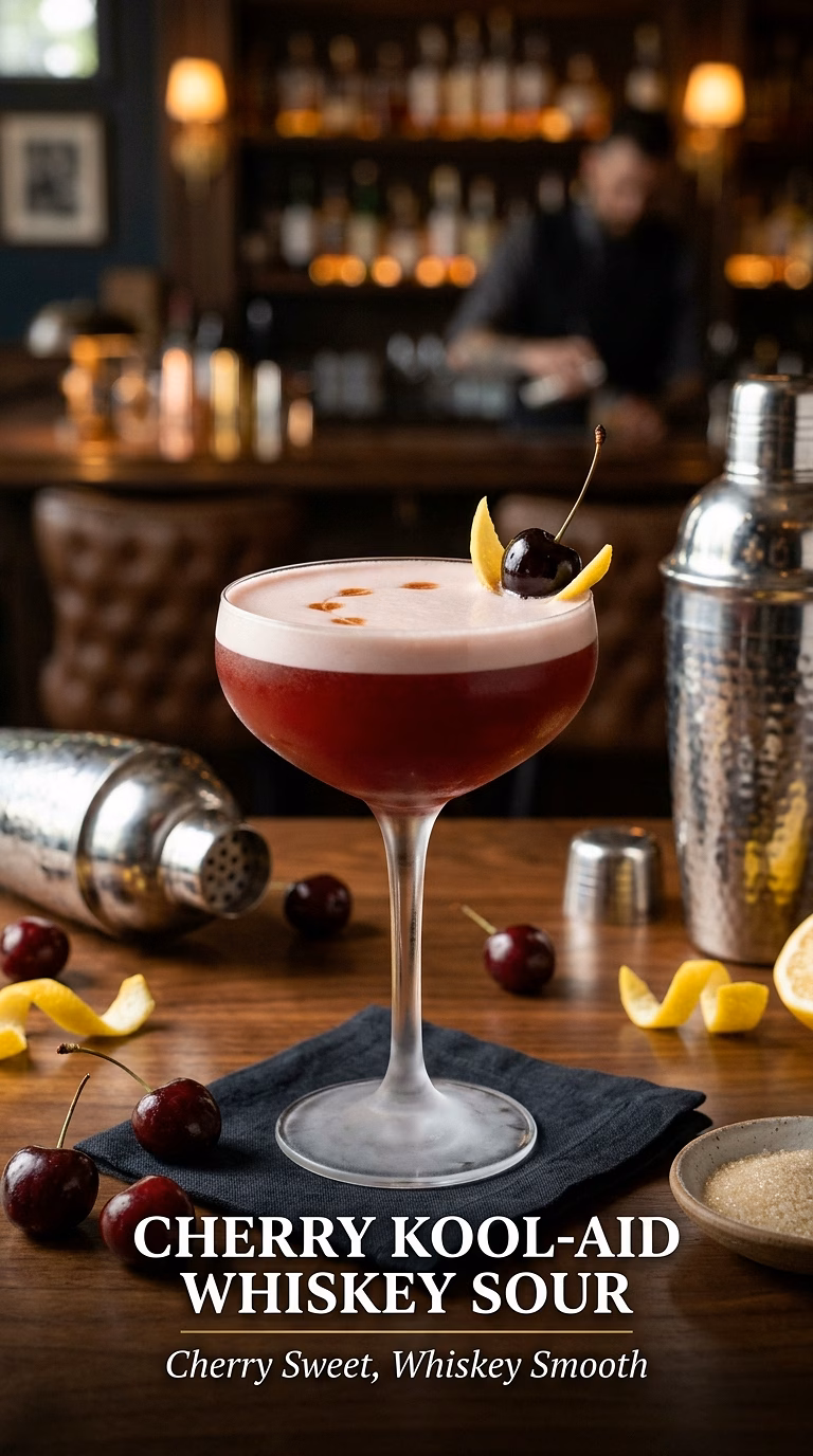 Cherry Kool-Aid Whiskey Sour
