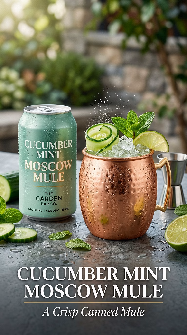 Cucumber Mint Moscow Mule Canned Cocktail