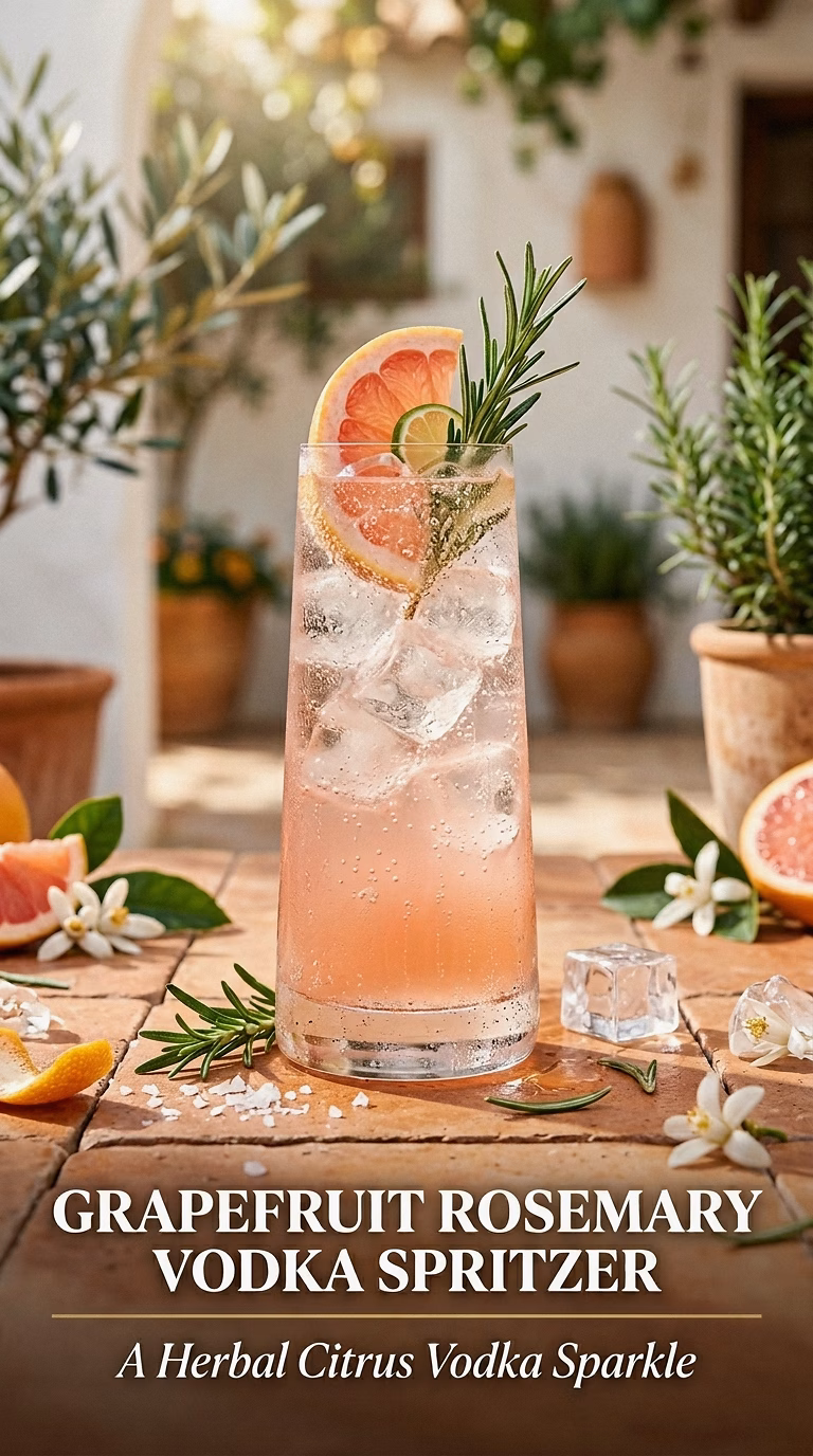 Grapefruit Rosemary Vodka Spritzer