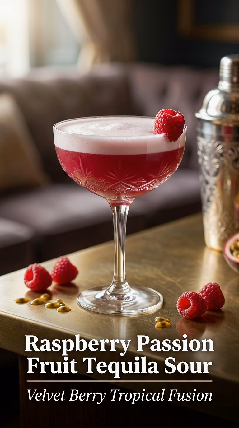 Raspberry Passion Fruit Tequila Sour