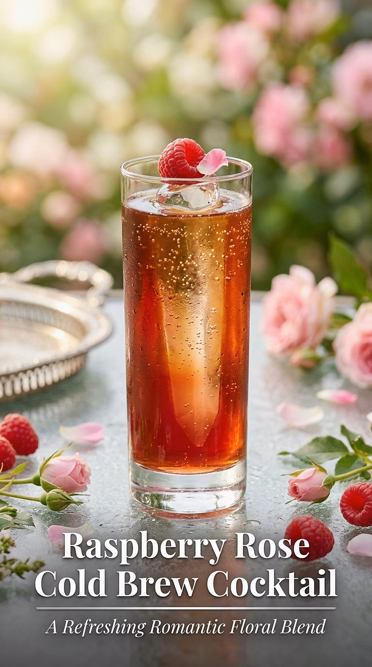 Raspberry Rose Cold Brew Cocktail