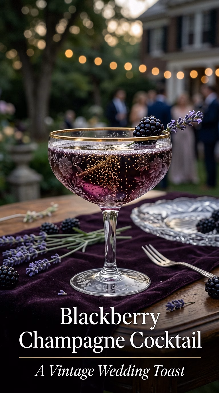 Blackberry Lavender Champagne Cocktail