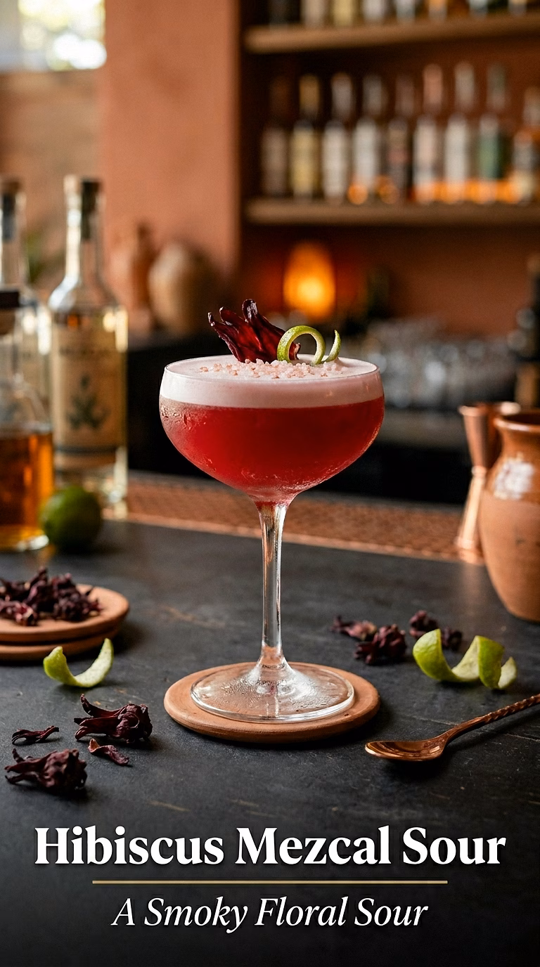 Hibiscus Mezcal Sour
