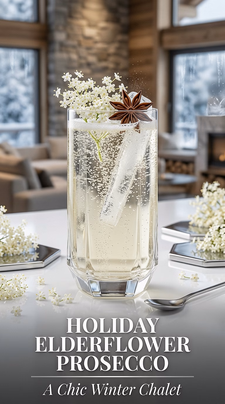 Holiday Elderflower Prosecco Cocktail