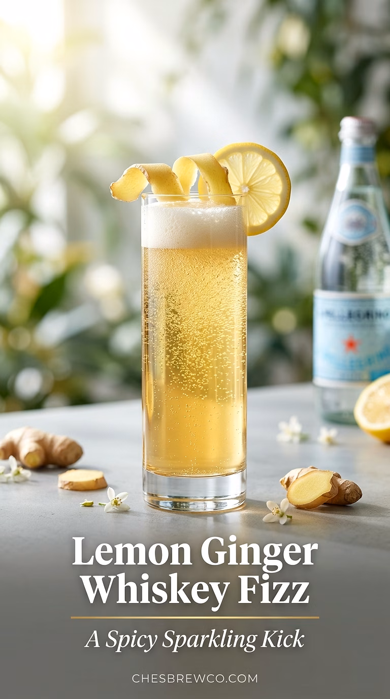 Lemon Ginger Whiskey Fizz