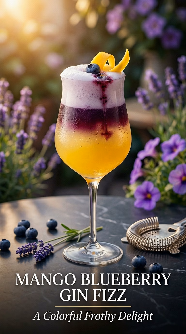 Mango Blueberry Gin Fizz