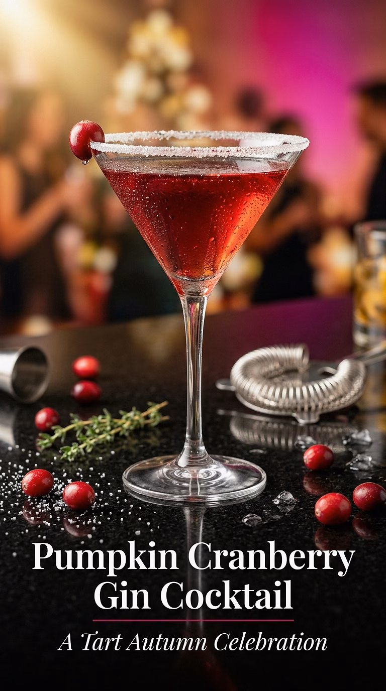 Pumpkin Cranberry Gin Cocktail