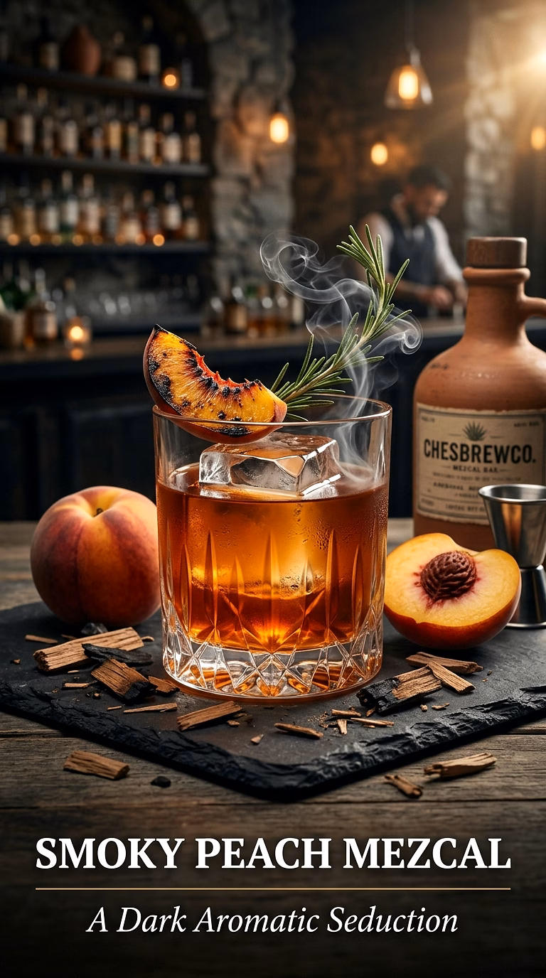 Smoky Peach Mezcal Cocktail