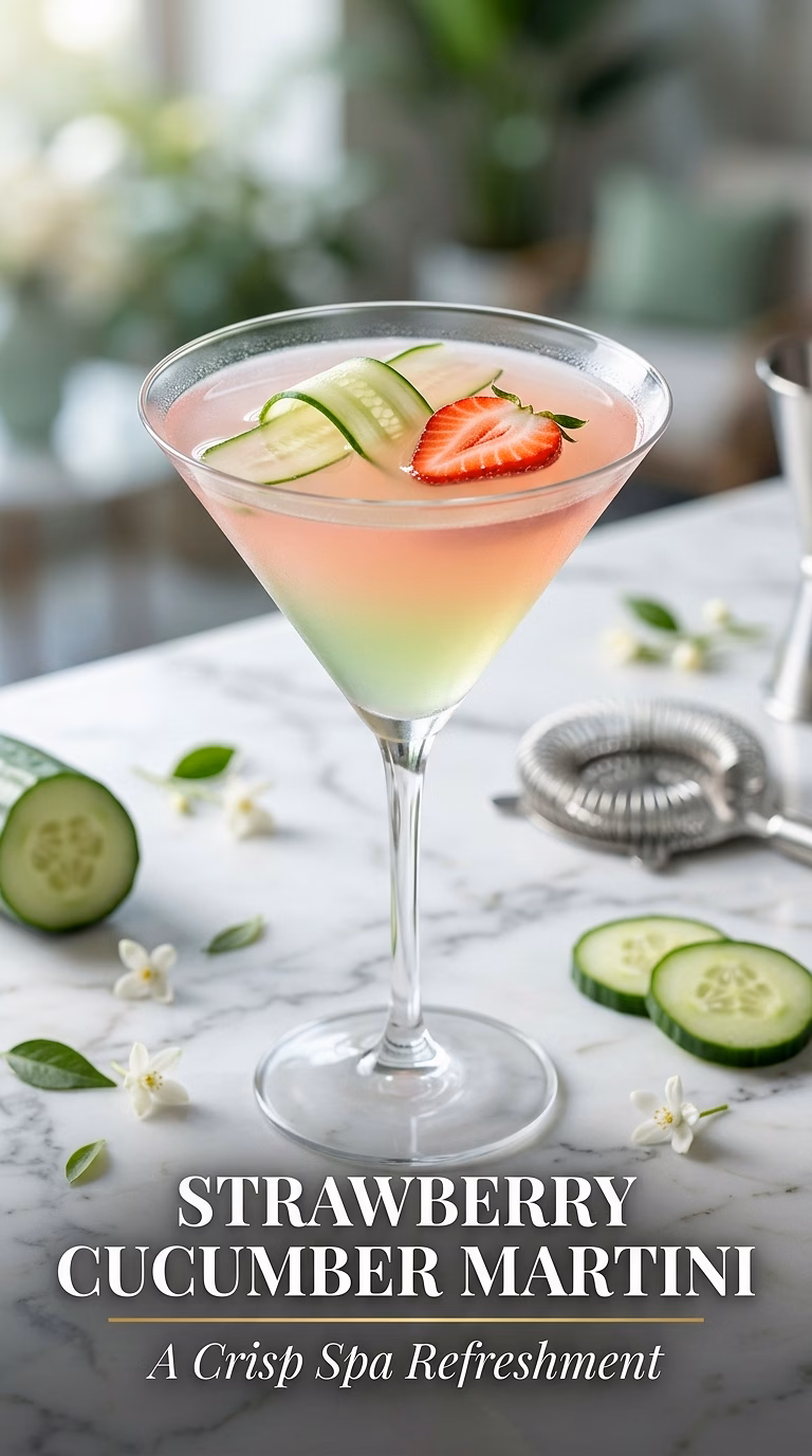 Strawberry Cucumber Tequila Martini