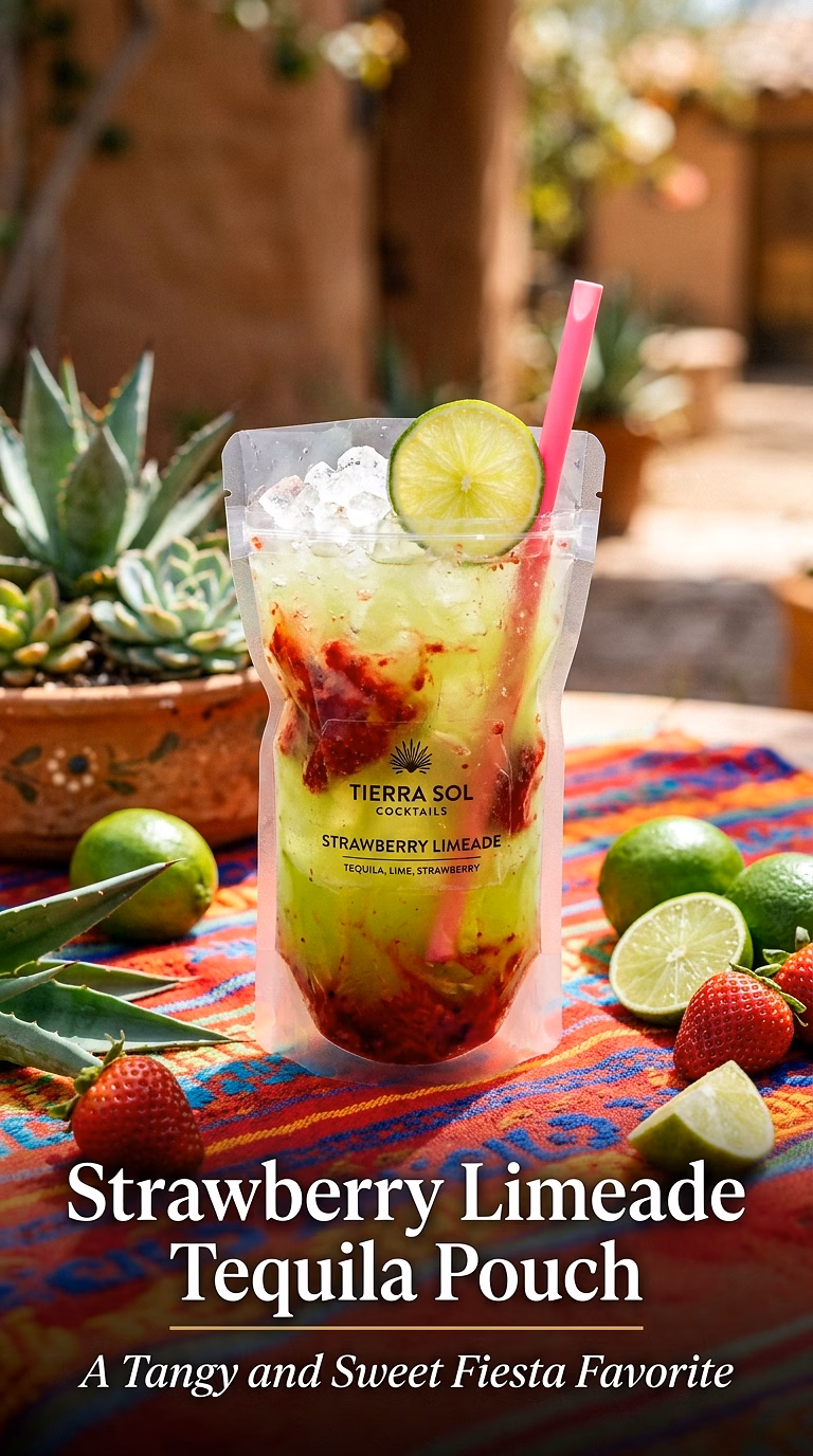 Strawberry Limeade Tequila Pouch