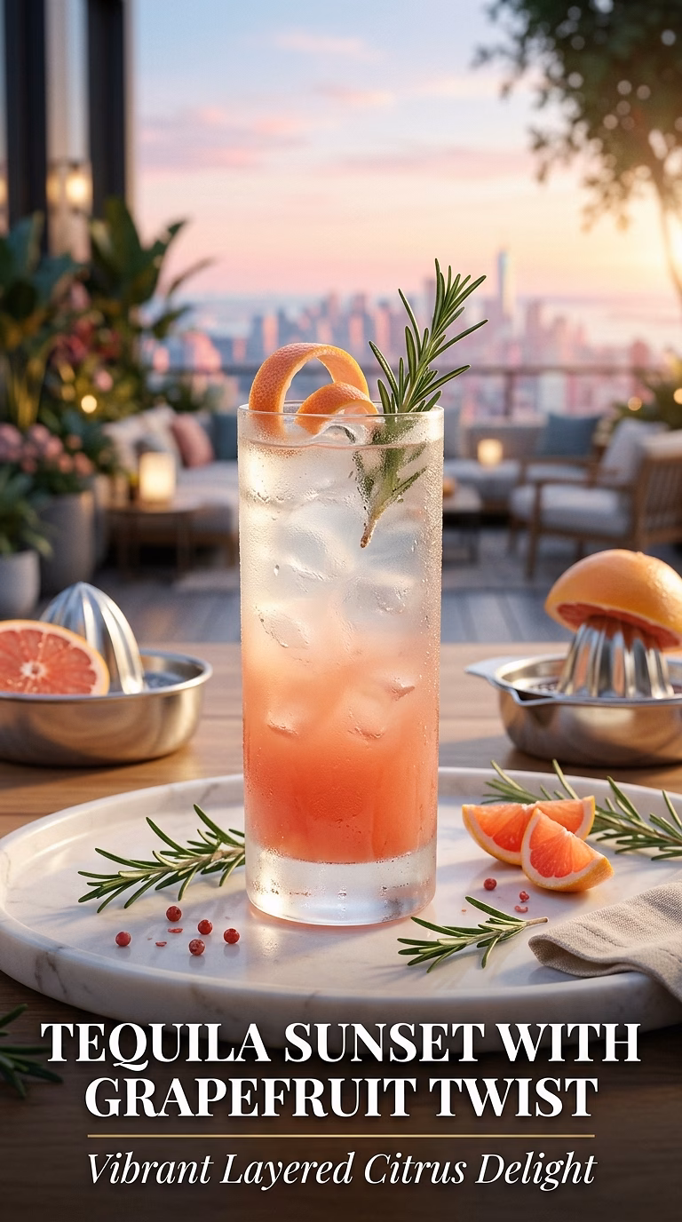 Tequila Sunset With Grapefruit Twist