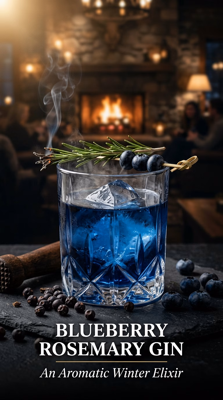Blueberry Rosemary Gin Cocktail