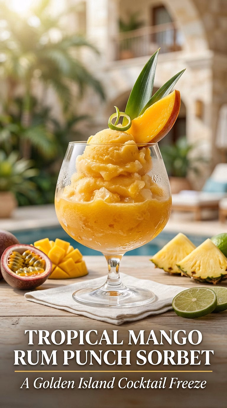 Tropical Mango Rum Punch Sorbet