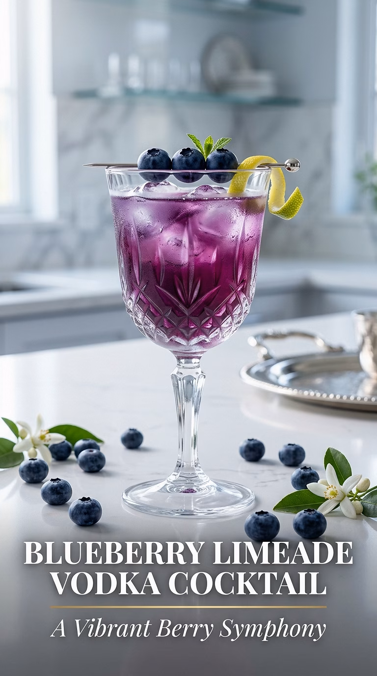 Blueberry Limeade Vodka Cocktail