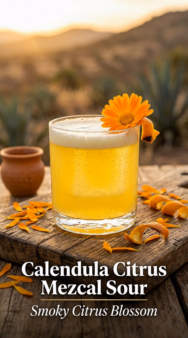 Calendula Citrus Mezcal Sour