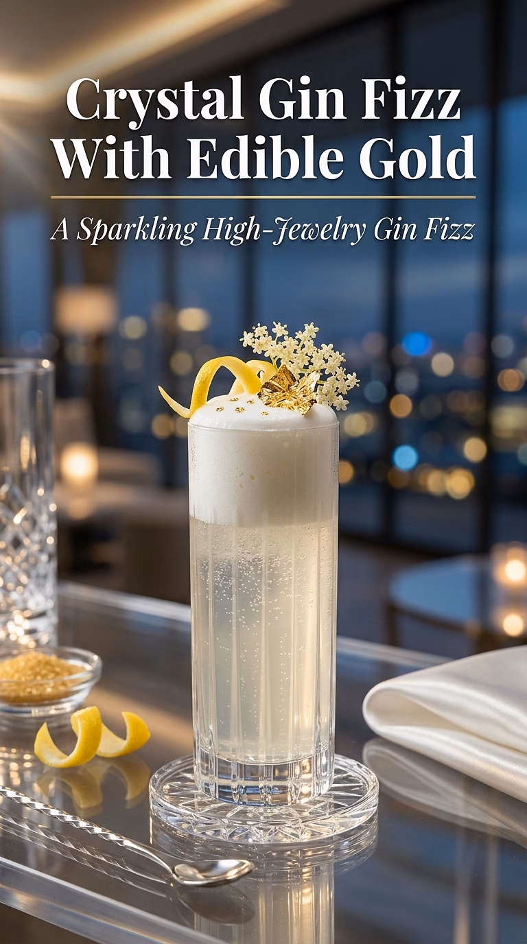 Crystal Gin Fizz With Edible Gold