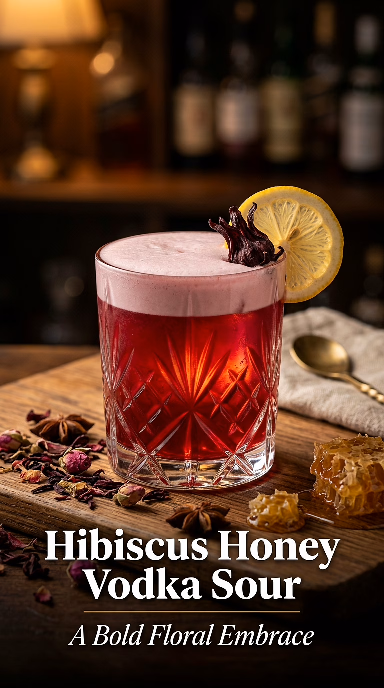 Hibiscus Honey Vodka Sour