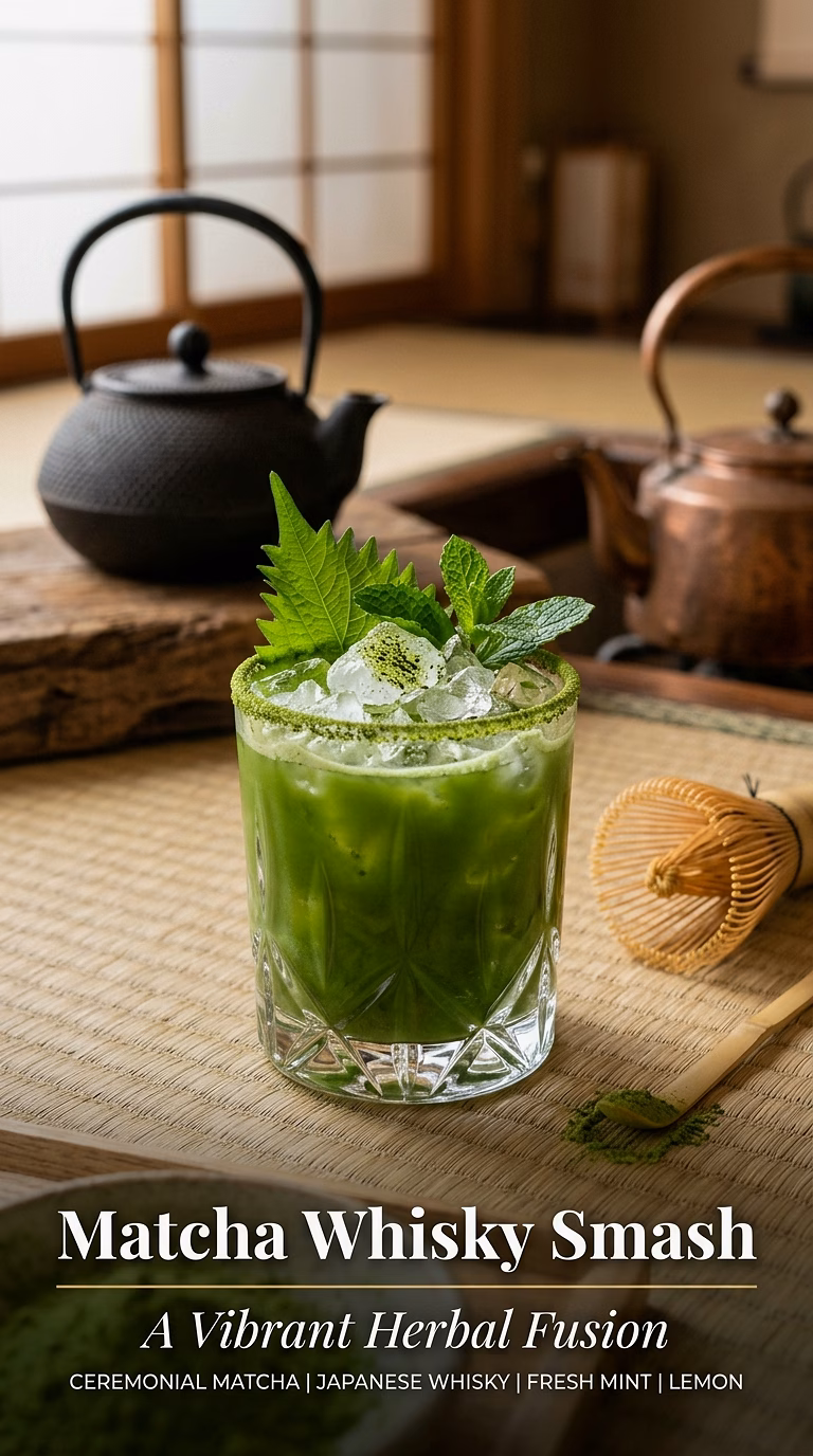 Matcha Whisky Smash