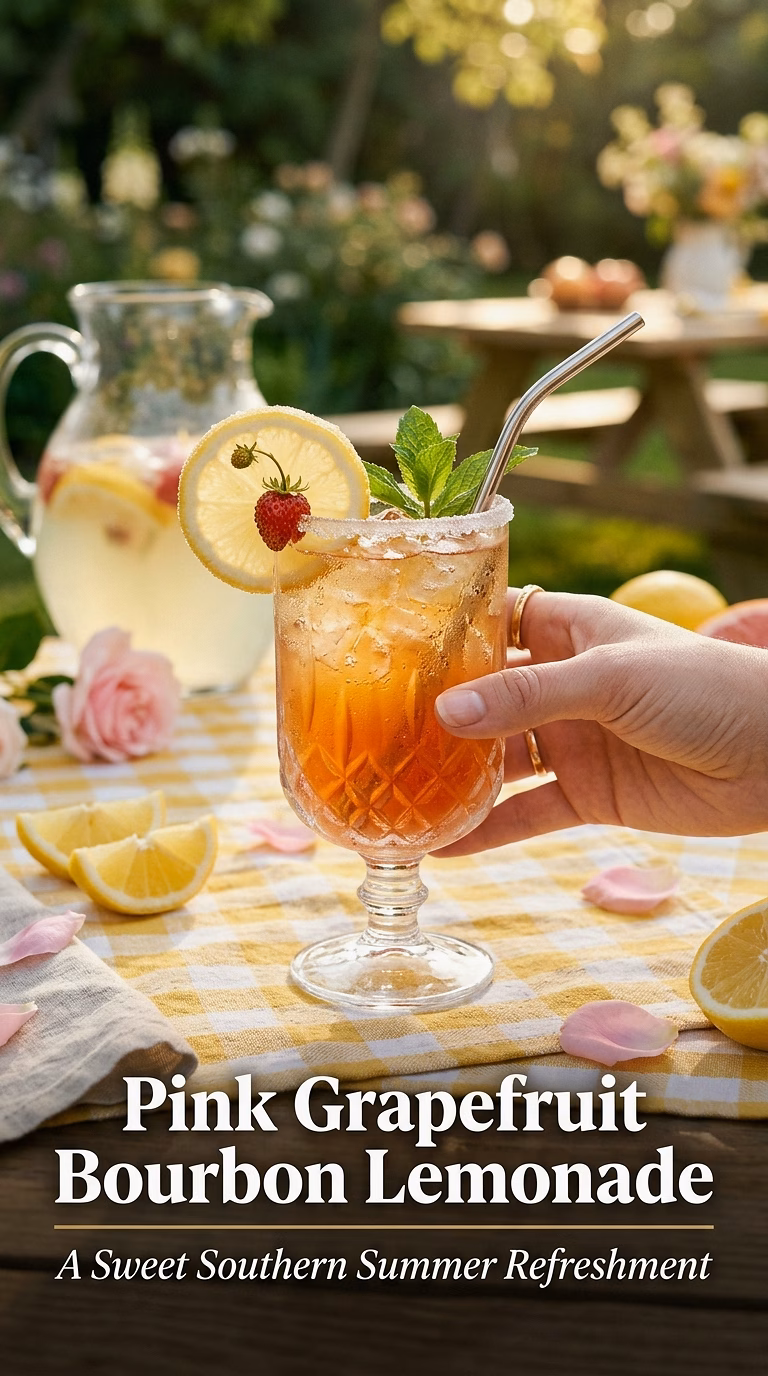 Pink Grapefruit Bourbon Lemonade