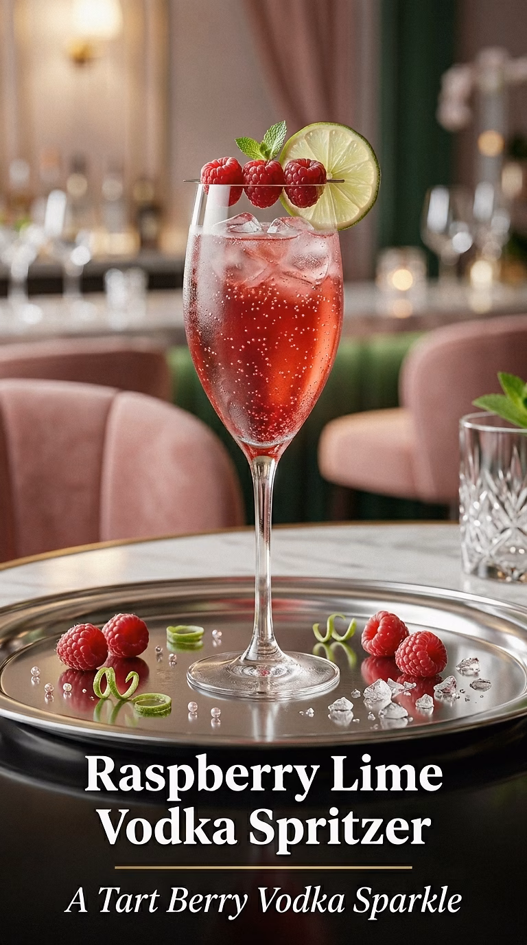 Raspberry Lime Vodka Spritzer