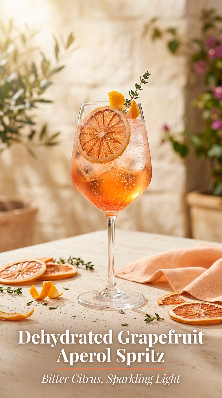 Dehydrated Grapefruit Aperol Spritz